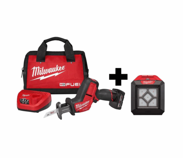 2520-21XC-2364-20 M12 FUEL 12V Lithium-Ion Cordless HACKZALL Reciprocating Saw Kit with M12 Compact Flood Light (Tool-Only)