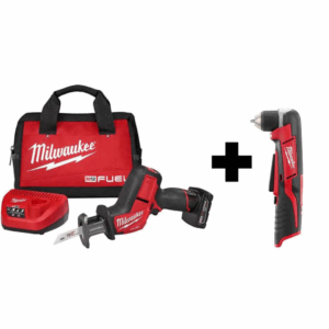2520-21XC-2415-20 M12 FUEL 12-Volt Lithium-Ion Brushless Cordless HACKZALL Reciprocating Saw Kit with M12 3/8 in. Right Angle Drill