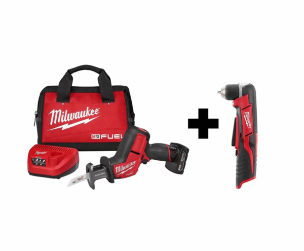 2520-21XC-2415-20 M12 FUEL 12-Volt Lithium-Ion Brushless Cordless HACKZALL Reciprocating Saw Kit with M12 3/8 in. Right Angle Drill