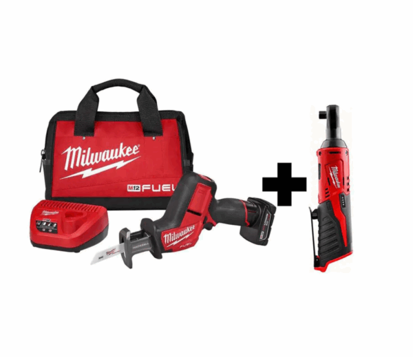 2520-21XC-2457-20 M12 FUEL 12-Volt Lithium-Ion Brushless Cordless HACKZALL Reciprocating Saw Kit W/ M12 3/8 in. Ratchet