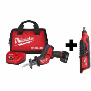2520-21XC-2460-20 M12 FUEL 12-Volt Lithium-Ion Brushless Cordless HACKZALL Reciprocating Saw Kit with M12 Rotary Tool