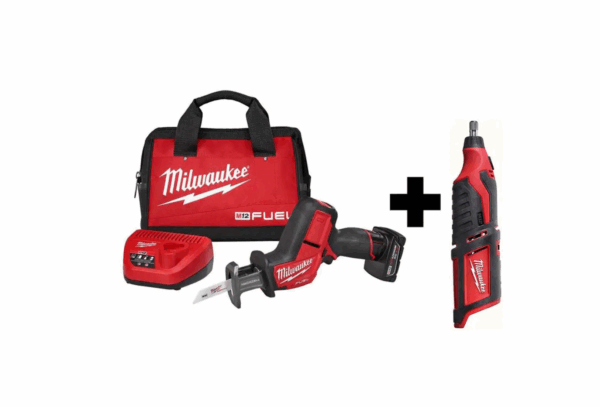2520-21XC-2460-20 M12 FUEL 12-Volt Lithium-Ion Brushless Cordless HACKZALL Reciprocating Saw Kit with M12 Rotary Tool
