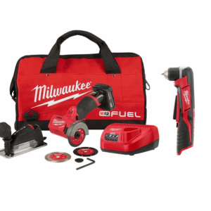 2522-21XC-2415-20 M12 FUEL 12V 3 in. Lithium-Ion Brushless Cordless Cut Off Saw Kit with M12 3/8 in. Right Angle Drill