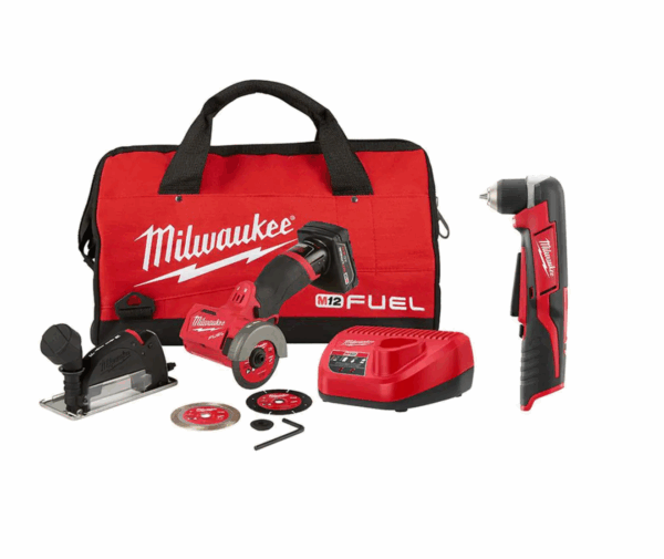 2522-21XC-2415-20 M12 FUEL 12V 3 in. Lithium-Ion Brushless Cordless Cut Off Saw Kit with M12 3/8 in. Right Angle Drill