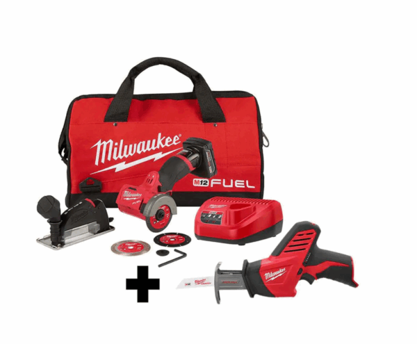 2522-21XC-2420-20 M12 FUEL 12-Volt 3 in. Lithium-Ion Brushless Cordless Cut Off Saw Kit with M12 Hackzall Reciprocating Saw