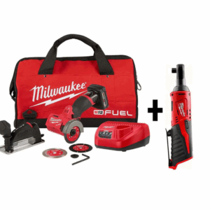 2522-21XC-2457-20 M12 FUEL 12-Volt 3 in. Lithium-Ion Brushless Cordless Cut Off Saw Kit W/ M12 3/8 in. Ratchet