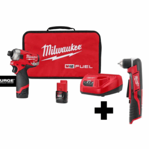 2551-22-2415-20 M12 FUEL SURGE 12V Lithium-Ion Brushless Cordless 1/4 in. Hex Impact Driver Compact Kit with M12 Right Angle Drill
