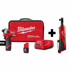 2551-22-2457-20 M12 FUEL SURGE 12V Lithium-Ion Brushless Cordless 1/4 in. Hex Impact Driver Compact Kit w/ M12 3/8 in. Ratchet