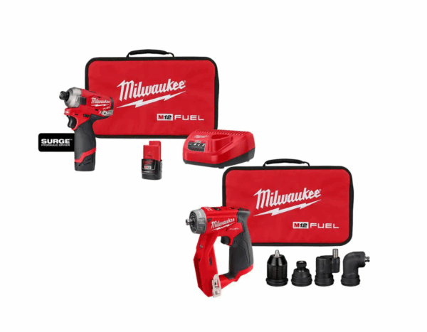 2551-22-2505-20 M12 FUEL 12V Li-Ion Cordless SURGE 1/4 in. Hex Impact Driver and 4-in-1 Installation 3/8 in. Drill Driver Combo Kit