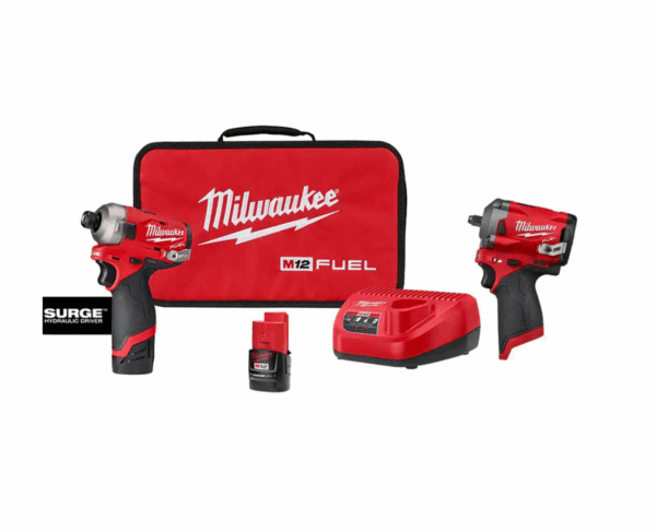 2551-22-2554-20 M12 FUEL SURGE 12V Lithium-Ion Brushless Cordless 1/4 in. Hex Impact Driver Compact Kit   M12 FUEL 3/8 in. Impact Wrench