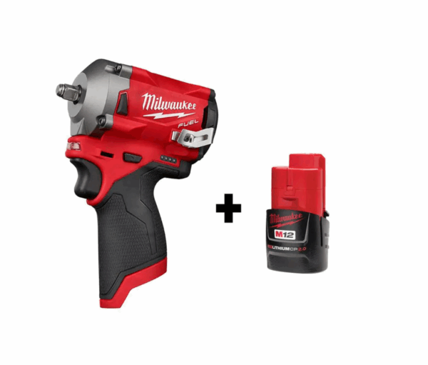 2554-20-48-11-2420 M12 FUEL 12V Stubby 3/8 in. Lithium-Ion Brushless Cordless Impact Wrench with M12 2.0Ah Battery