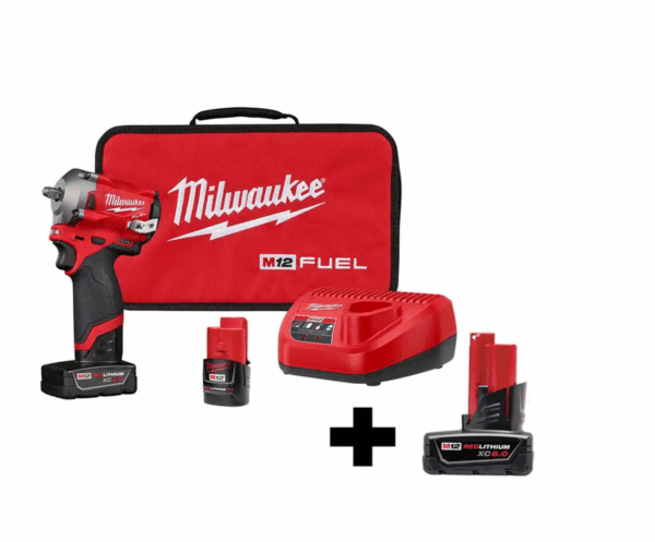 2554-22-48-11-2460 M12 FUEL 12V Lithium-Ion Brushless Cordless Stubby 3/8 in. Impact Wrench Kit with 6.0Ah Battery