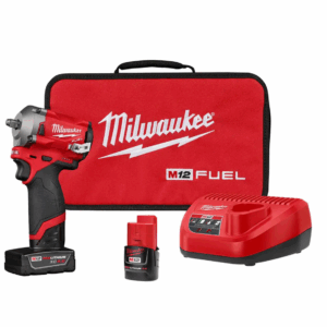 2554-22 M12 FUEL 12V Lithium-Ion Brushless Cordless Stubby 3/8 in. Impact Wrench Kit with One 4.0 and One 2.0Ah Batteries