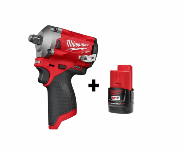 2555-20-48-11-2420 M12 FUEL 12V Lithium-Ion Brushless Cordless Stubby 1/2 in. Impact Wrench with M12 2.0Ah Battery