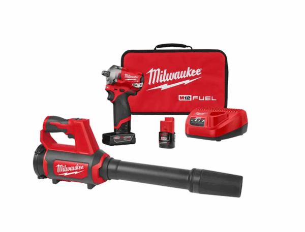 2555-22-0852-20 M12 FUEL 12V Lithium-Ion Brushless Cordless Stubby 1/2 in. Impact Wrench Kit with Compact Spot Blower