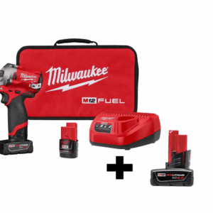 2555-22-48-11-2460 M12 FUEL 12V Lithium-Ion Brushless Cordless Stubby 1/2 in. Impact Wrench Kit with 6.0Ah Battery