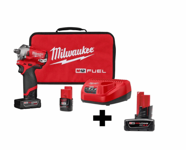 2555-22-48-11-2460 M12 FUEL 12V Lithium-Ion Brushless Cordless Stubby 1/2 in. Impact Wrench Kit with 6.0Ah Battery