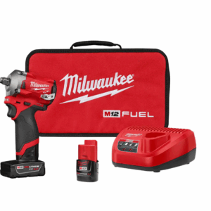 2555-22 M12 FUEL 12V Lithium-Ion Brushless Cordless Stubby 1/2 in. Impact Wrench Kit with One 4.0 and One 2.0Ah Batteries