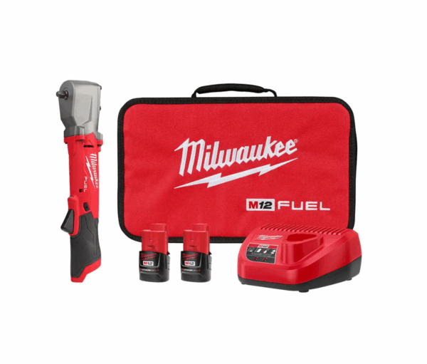 2564-22 M12 FUEL 12V Lithium-Ion Brushless Cordless 3/8 in. Right Angle Impact Wrench Kit with Two 2.0 Ah Batteries