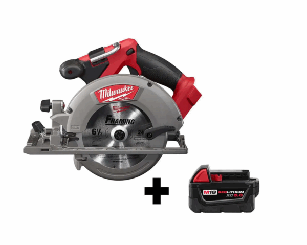 Circular Saw 2730-20-48-11-1850 M18 FUEL 18V Lithium-Ion Brushless Cordless 6-1/2 in. Circular Saw W/ M18 5.0 Ah Battery
