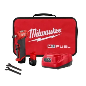 2485-22 M12 FUEL 12-Volt Lithium-Ion Brushless Cordless 1/4 in. Right Angle Die Grinder Kit w/ (2) 2.0Ah Batteries