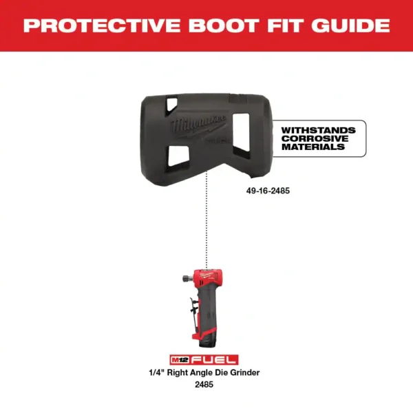 2485-22 M12 FUEL 12-Volt Lithium-Ion Brushless Cordless 1/4 in. Right Angle Die Grinder Kit w/ (2) 2.0Ah Batteries - Image 5