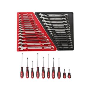 48-22-9515 48-22-9415 Combination SAE and 48-22-2710 Metric Wrench Mechanics Tool Set with Screwdriver Set (40-Piece)