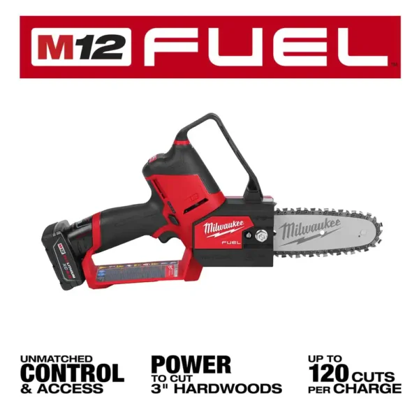 2527-21 M12 FUEL 12-Volt Lithium-Ion Brushless Cordless 6 in. HATCHET Pruning Saw Kit with 4.0 Ah Battery and Charger - Image 10