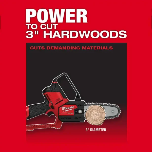 2527-21 M12 FUEL 12-Volt Lithium-Ion Brushless Cordless 6 in. HATCHET Pruning Saw Kit with 4.0 Ah Battery and Charger - Image 8