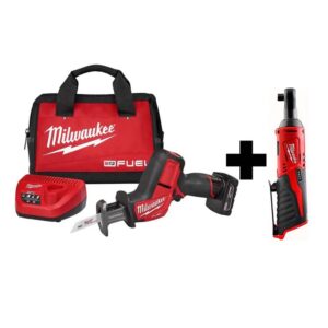 2520-20 M12 FUEL 12-Volt Lithium-Ion Brushless Cordless HACKZALL Reciprocating Saw Kit W/ M12 3/8 in. Ratchet