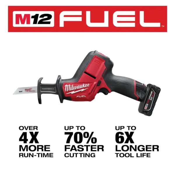 2520-20 M12 FUEL 12-Volt Lithium-Ion Brushless Cordless HACKZALL Reciprocating Saw Kit W/ M12 3/8 in. Ratchet - Image 3