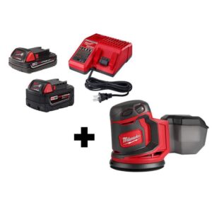 M18 18V Lithium-Ion Cordless 5 in. Random Orbit Sander with (1) 5.0 Ah, (1) 2.0 Ah Battery and Charger
