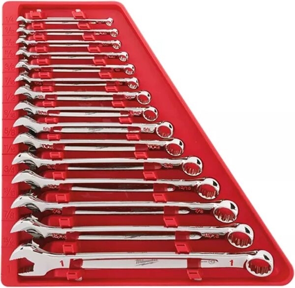 MLW48-22-9415 Combination SAE Wrench Mechanics Tool Set (15-Piece)
