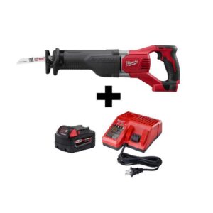 Reciprocating Saw 2621-20-48-59-1850 M18 18V Lithium-Ion Cordless SAWZALL with M18 Starter Kit (1) 5.0Ah Battery and Charger