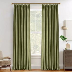 Vol Velvet Blackout Curtains Luxury Luster Custom Drapes Forest Green | Pleated