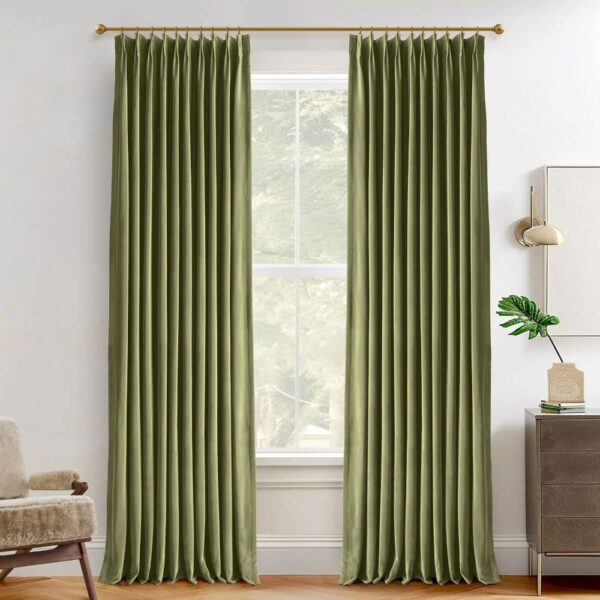 Vol Velvet Blackout Curtains Luxury Luster Custom Drapes Coffee Bean | Pleated - Image 30