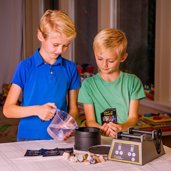 NATIONAL GEOGRAPHIC Hobby Rock Tumbler Kit   Includes Rough Gemstones, 4 Polishing Grits, Jewelry Fastenings, Learning Guide, Great Stem Science Kit - Image 8