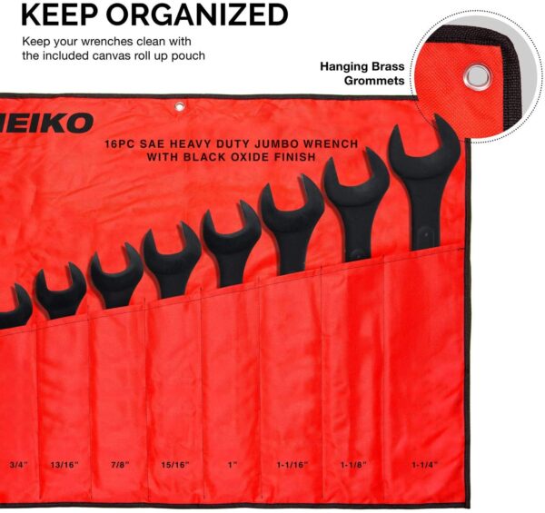 NEIKO 03574A Jumbo Combination Wrench Set | 16 Piece | SAE | 1/4” to 1-1/4” | Raised Panel Construction - Image 5
