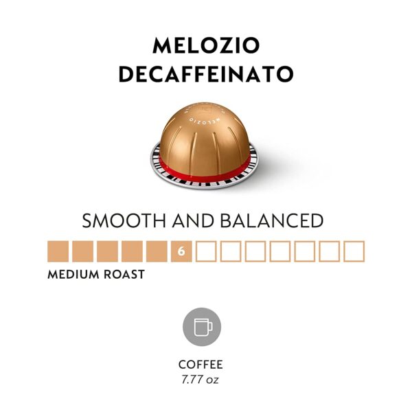 Nespresso Vertuo Melozio Decaffeinato, Medium Roast Espresso, 30 Count Coffee Capsules (VERTUO ONLY) - Image 2