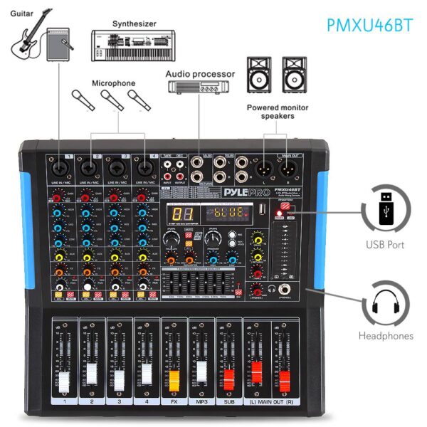 4-Ch Bluetooth Studio Pro Audio Dj Mixer - Image 2