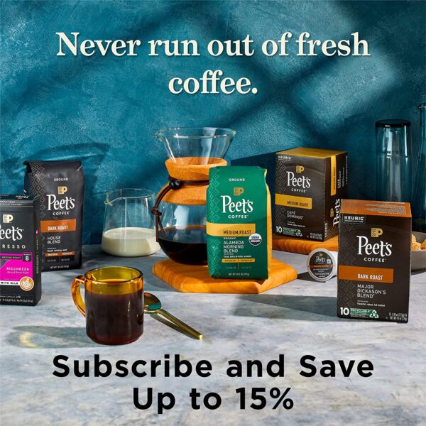 Peet s Coffee, Dark Roast Decaffeinated Coffee K-Cup Pods for Keurig Brewers   Decaf House Blend 60 Count (6 Boxes of 10 K-Cup Pods) - Image 9