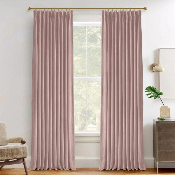 Vol Velvet Blackout Curtains Luxury Luster Custom Drapes Coffee Bean | Pleated - Image 29