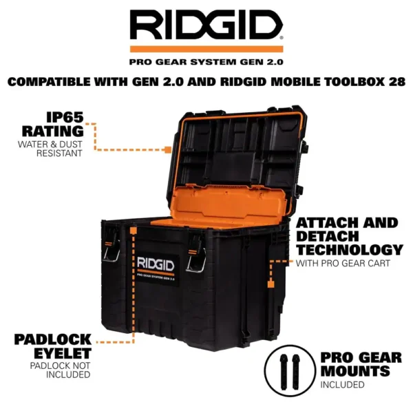 254073 2.0 Pro Gear System 22 in. XL Tool Box Storage and Organizer - Image 2