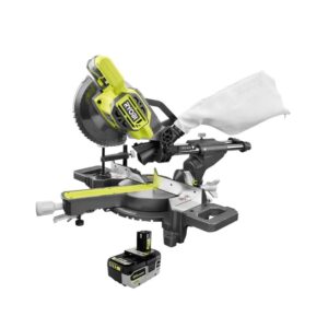 Miter Saw PBT01B-PBP004 ONE+ 18V Cordless 7-1/4 in. Sliding Compound with HIGH PERFORMANCE Lithium-Ion 4.0 Ah Battery