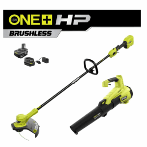 P20121VNM ONE+ HP 18V Brushless Cordless Battery String Trimmer and Leaf Blower Combo Kit with 4.0 Ah Battery and Charger