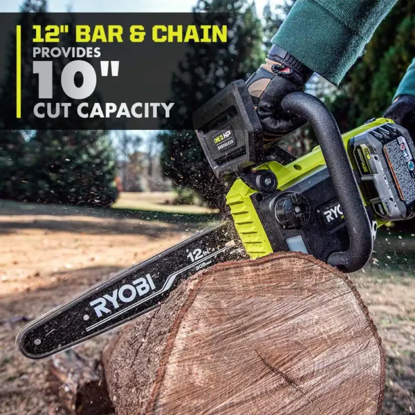 P2507BTL  HP 18V Brushless Whisper Series 12 in. Cordless Battery Chainsaw (Tool Only) - Image 6