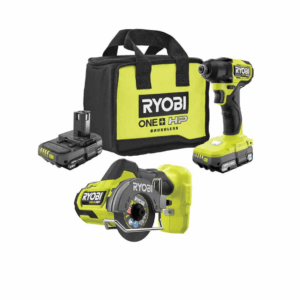PSBID01K-PSBCS02B ONE+ HP 18V Brushless Cordless Compact 1/4 in. Impact Driver and Cut-Off Tool, (2) 1.5 Ah Batteries, Charger, and Bag