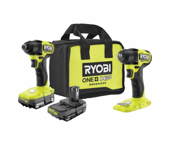 PSBID01K-PSBIW01B ONE+ HP 18V Brushless Cordless Compact 1/4 in. Impact Driver, 3/8 in. Impact Wrench, (2) Batteries, Charger, and Bag