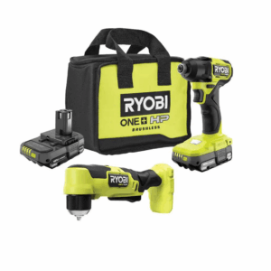 PSBID01K-PSBRA02B ONE+ HP 18V Brushless Cordless Compact 1/4 in. Impact Driver and 3/8 in. Right Angle Drill with (2) Batteries, Charger