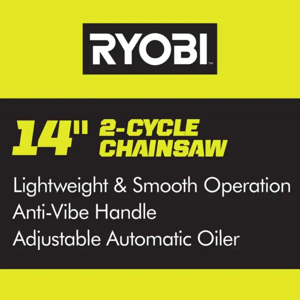 RY3714 14 in. 37cc 2-Cycle Gas Chainsaw - Image 4
